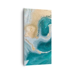Impression sur toile - Image sur toile - Tourbillon d'or et de turquoise - 65x120 cm