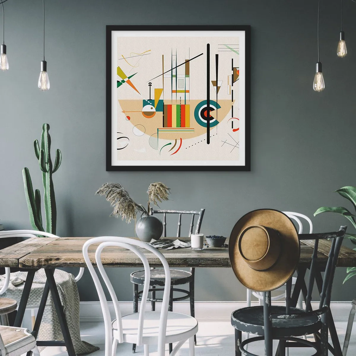 Affiche dans un cadre noir - Poster - Et le monde s’amuse - 40x40 cm