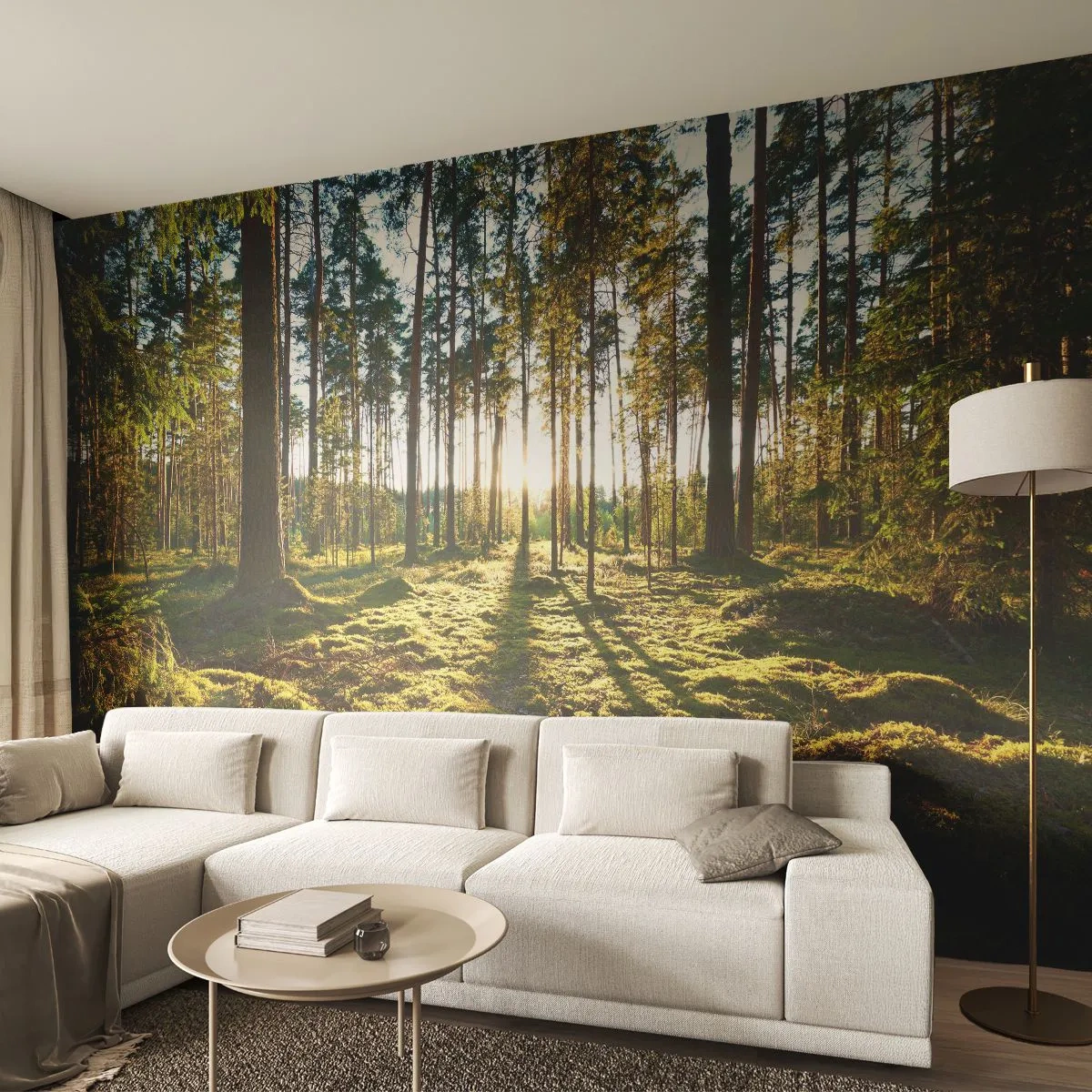 Papier Peint Autocollant Deluxe Sticker - … Derrière les sept forêts - Paysage, Forêt, Nature - 250x175 cm