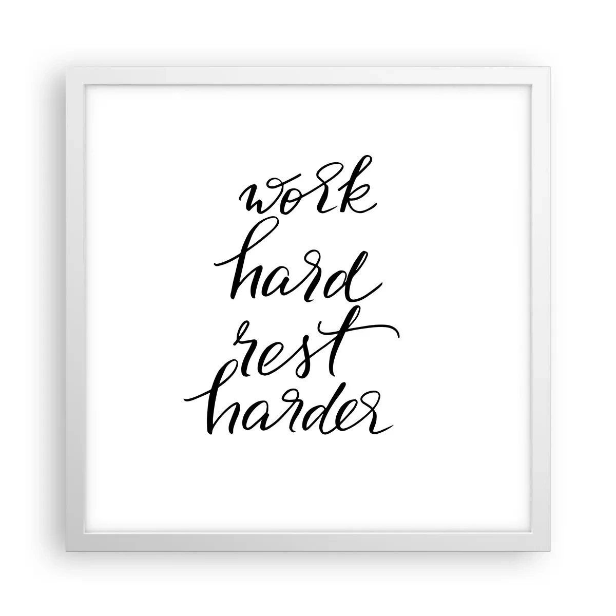 Affiche dans un cadre blanc - Poster - Équilibre de vie - 40x40 cm