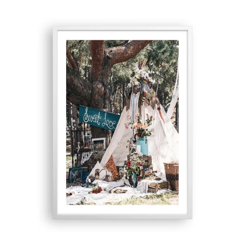 Affiche dans un cadre blanc - Poster - Make love… - 50x70 cm