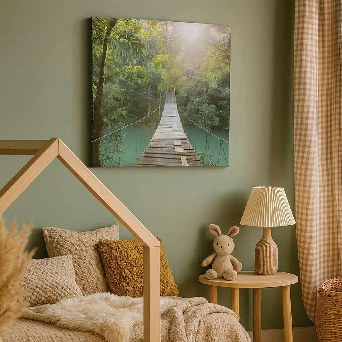 Impression sur toile - Image sur toile - De l'eau azur à la forêt azur - 30x30 cm