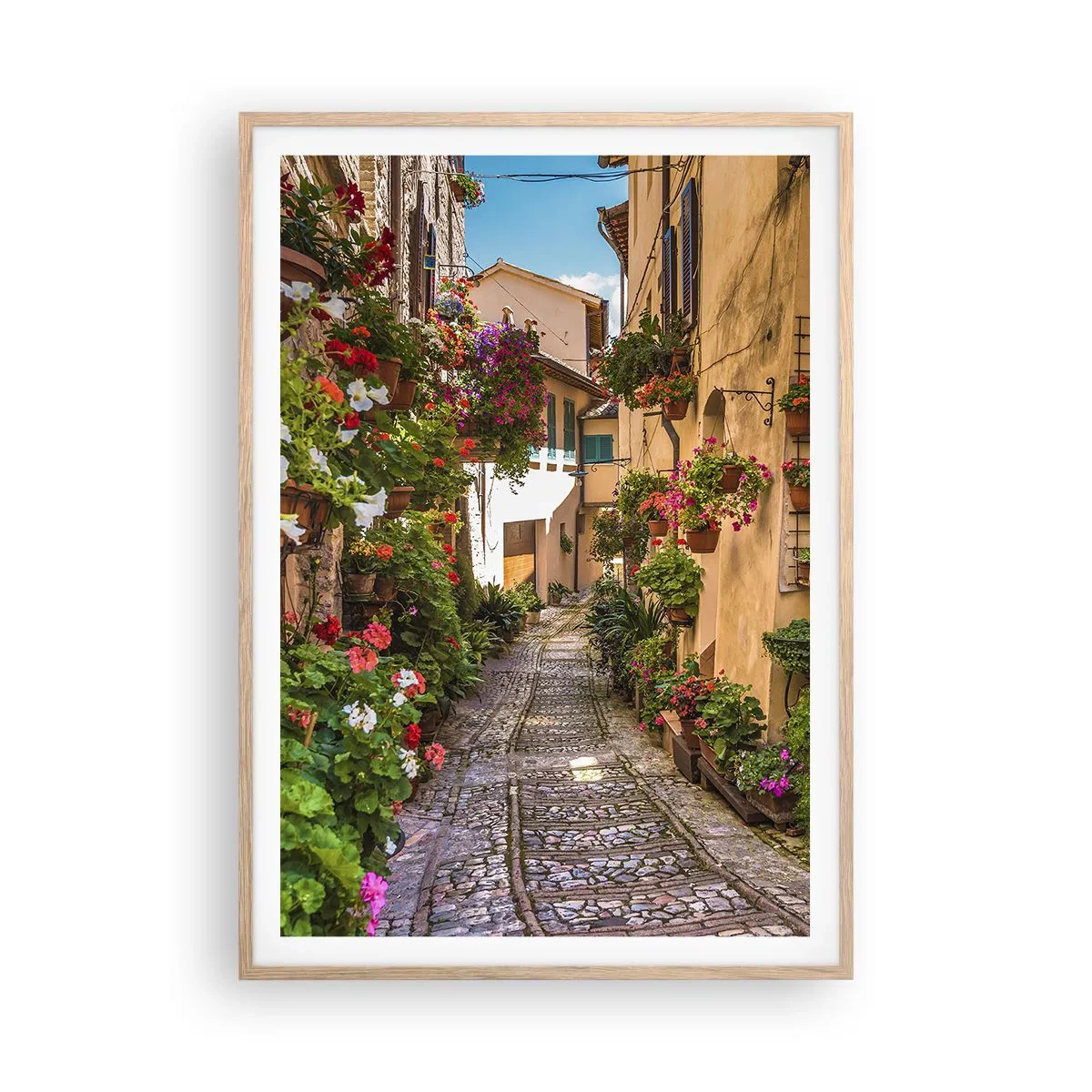 Affiche dans un chêne clair - Poster - Ruelle italienne - 70x100 cm