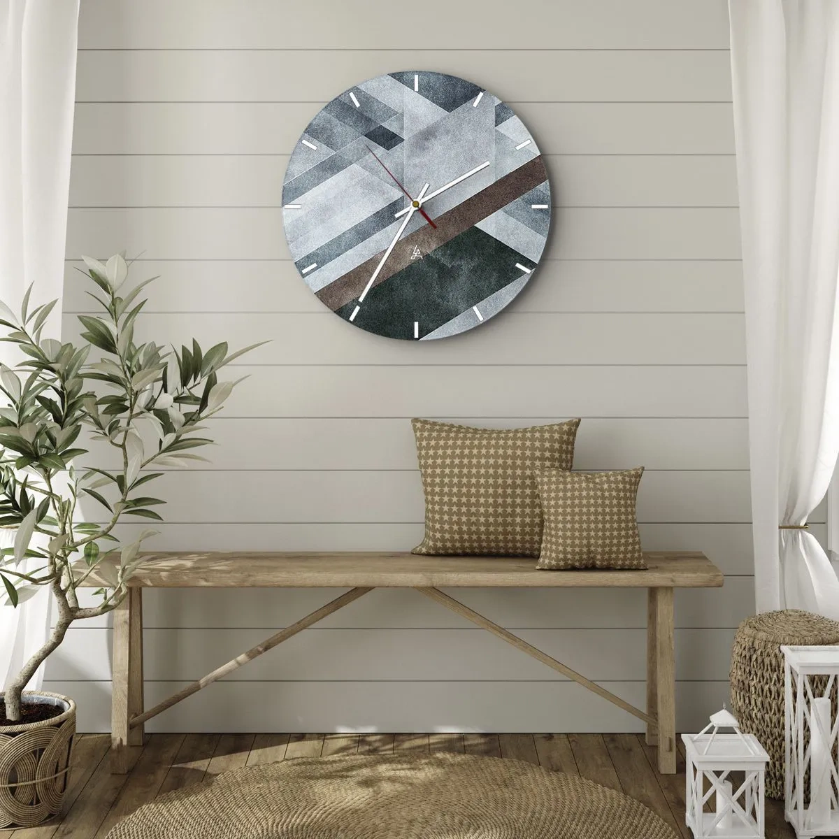 Horloge murale - Pendule murale - Élégance sophistiquée de la géométrie - 40x40 cm