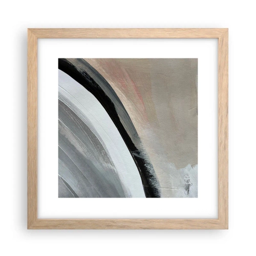 Affiche dans un chêne clair - Poster - Composition : arc de noir et gris - 30x30 cm