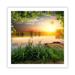 Affiche - Poster - Paysage dans un cadre verdoyant - 60x60 cm