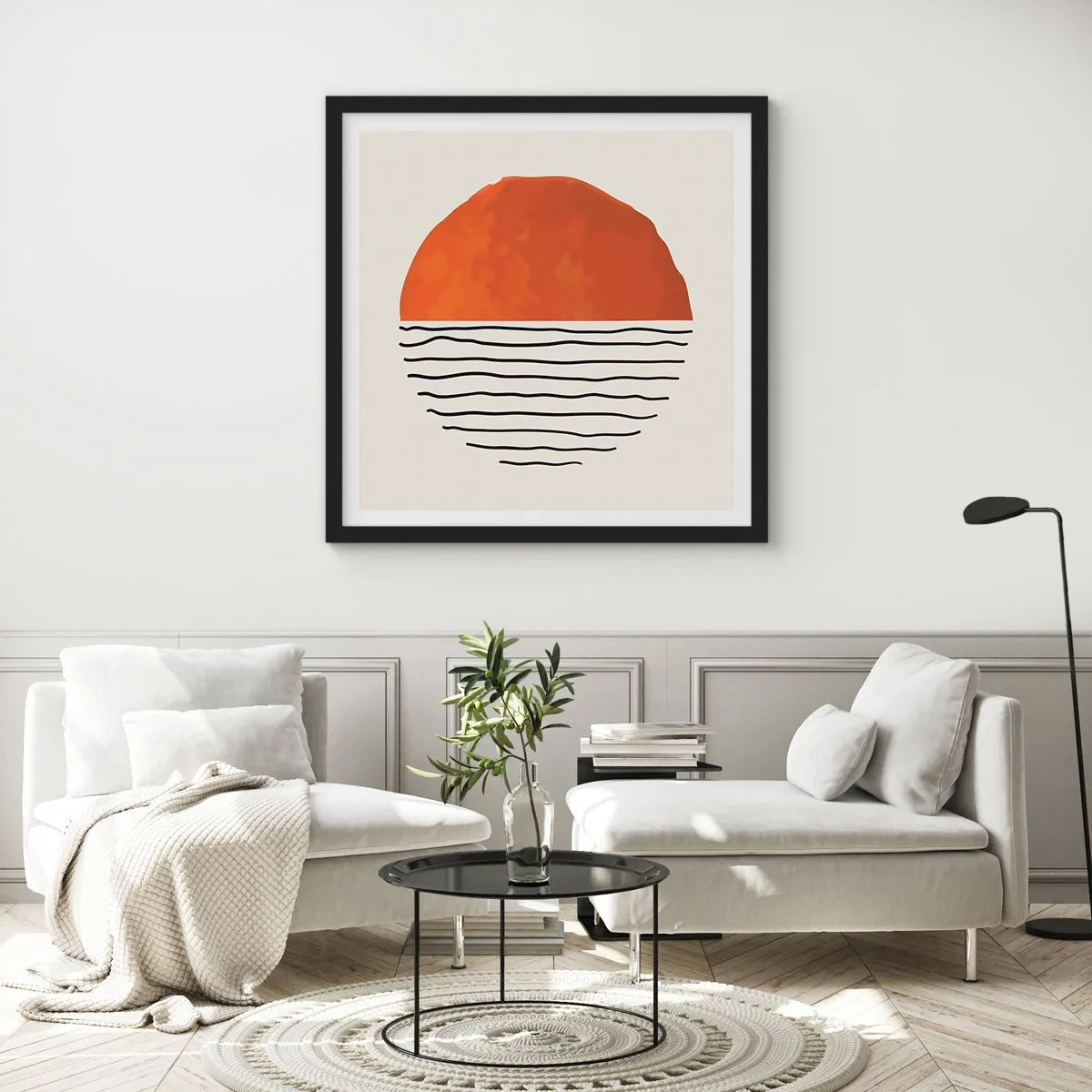 Affiche dans un cadre noir - Poster - Dans un climat japonnais - 50x50 cm