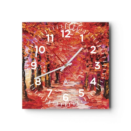 Horloge murale - Pendule murale - Impression d'automne - 40x40 cm