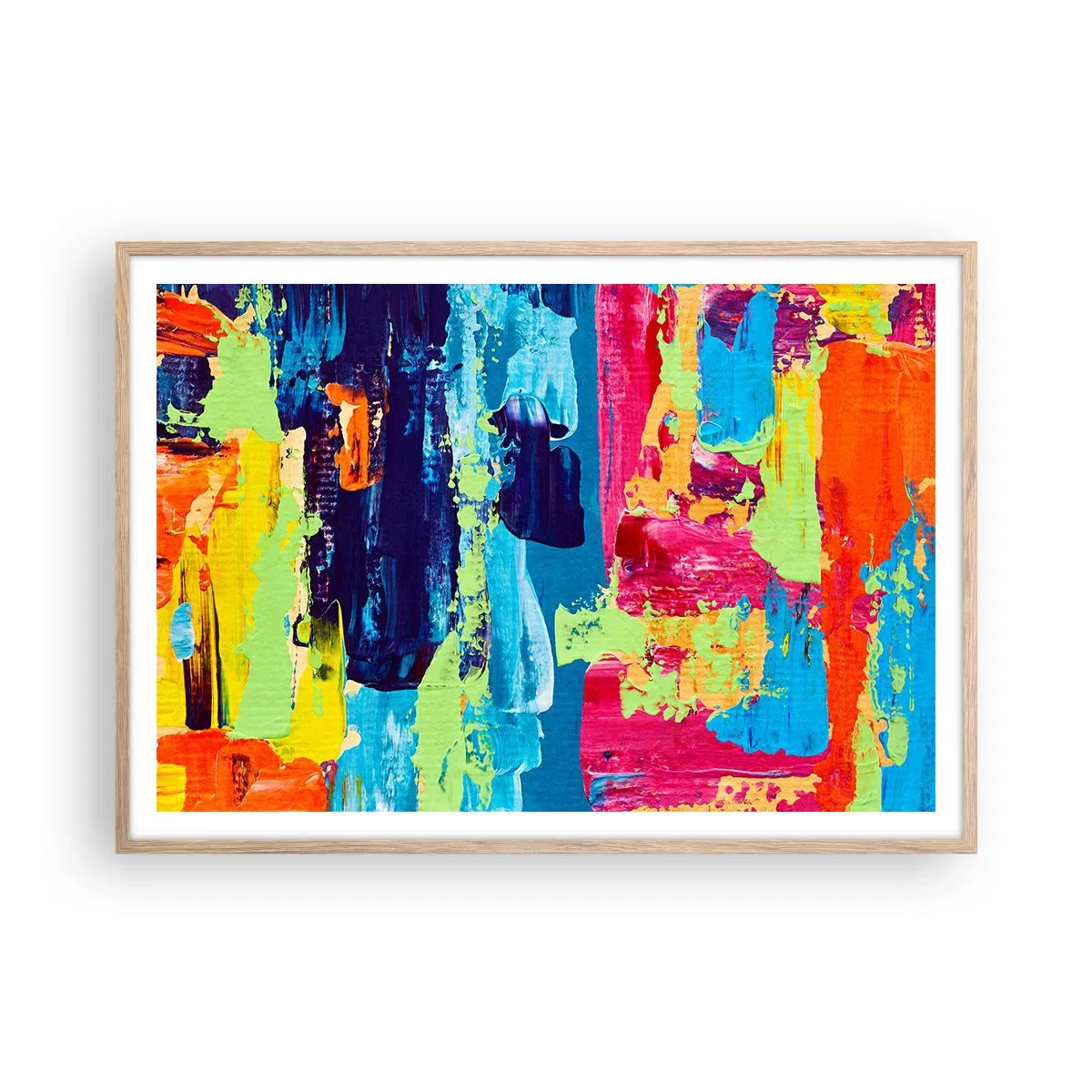 Affiche dans un chêne clair - Poster - La vie est belle! - 100x70 cm