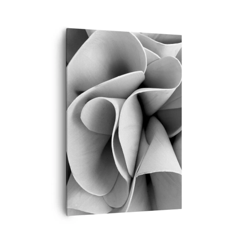 Impression sur toile - Image sur toile - Détails en noir et blanc de formes abstraites - 70x100cm - Il s'en passe dans l'espace - Décoration murale moderne pour le salon et la chambre ARTTOR