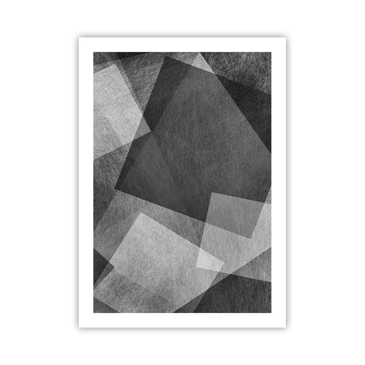 Affiche - Poster - Abstraction en noir et blanc avec des formes géométriques - 50x70cm - Le symbole éternel de durabilité et d'ordre - Décoration murale moderne pour le salon et la chambre ARTTOR
