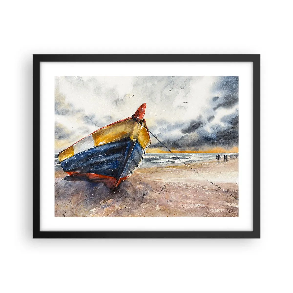 Affiche dans un cadre noir - Poster - Repos sur le rivage - 50x40 cm