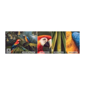 Échantillon de Papier Peint Autocollant Deluxe Sticker - Romantisme dans les tropiques - Perroquet Ara, Animaux, Forêt tropicale - 100x30 cm