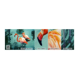 Échantillon de Papier Peint Premium Sand - Nous sommes à la mode maintenant - Flamants roses, Des oiseaux, Nature - 100x30 cm