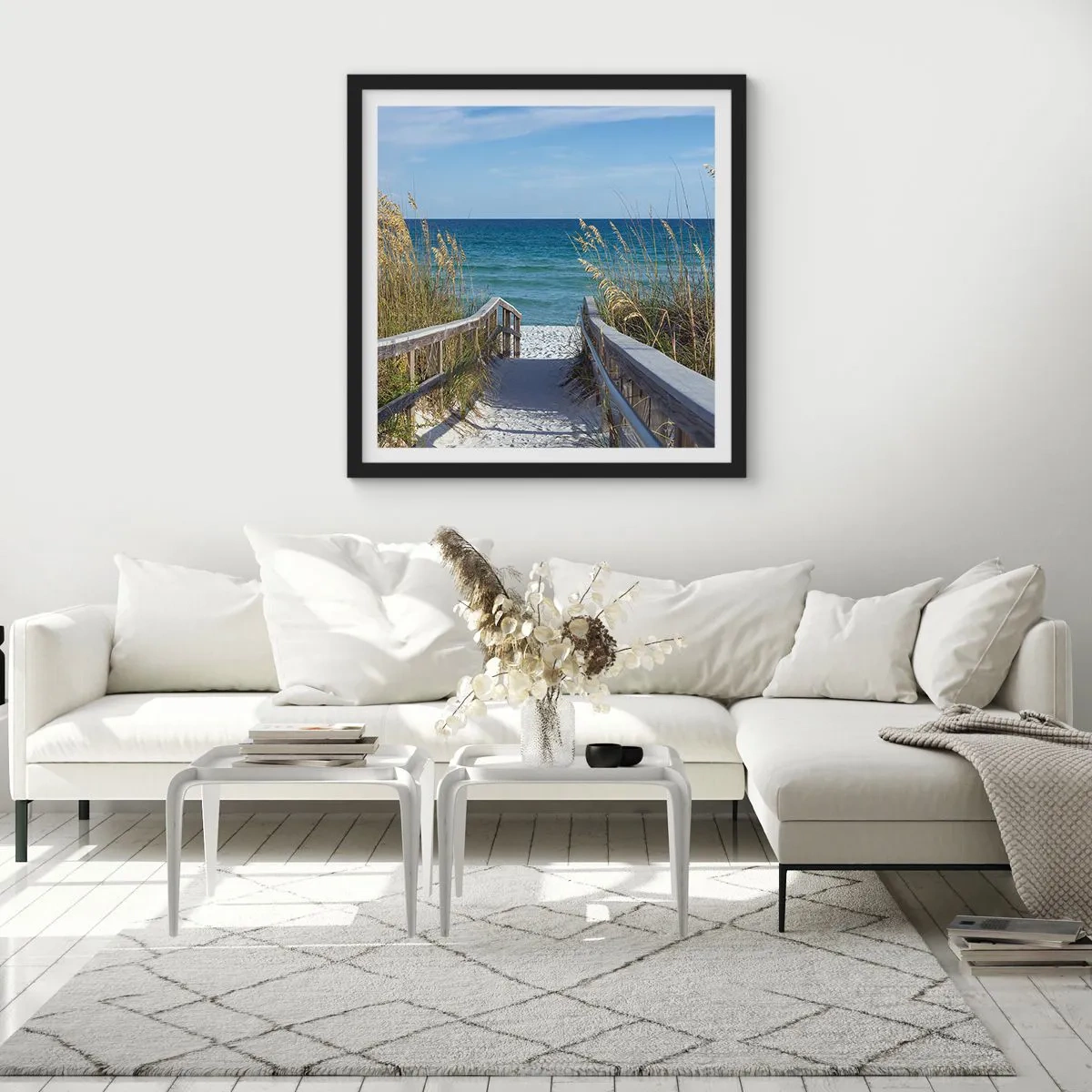 Affiche dans un cadre noir - Poster - Au soleil, sous le vent - 40x40 cm