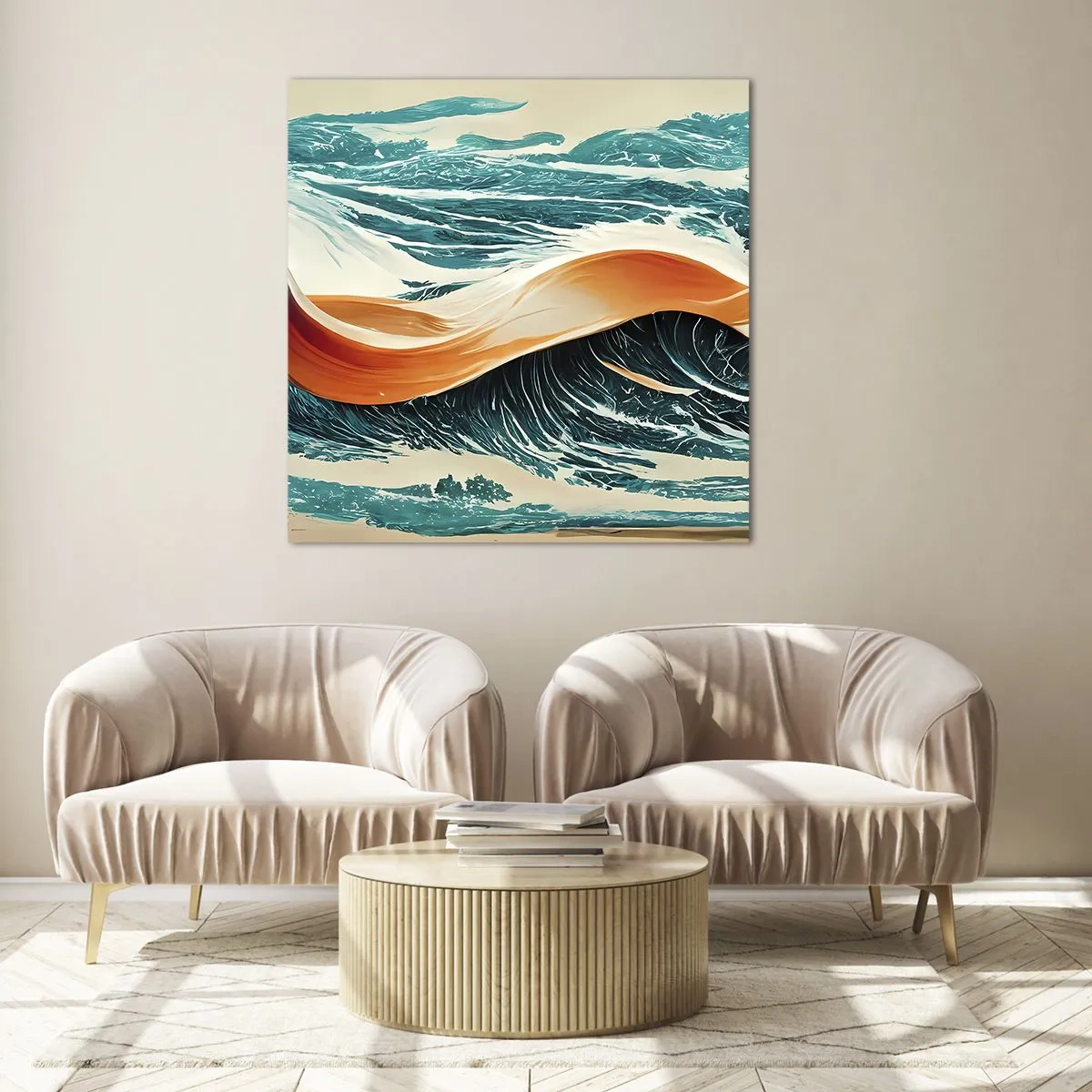 Impression sur verre - Image sur verre - Le rêve d'un surfeur - 40x40 cm