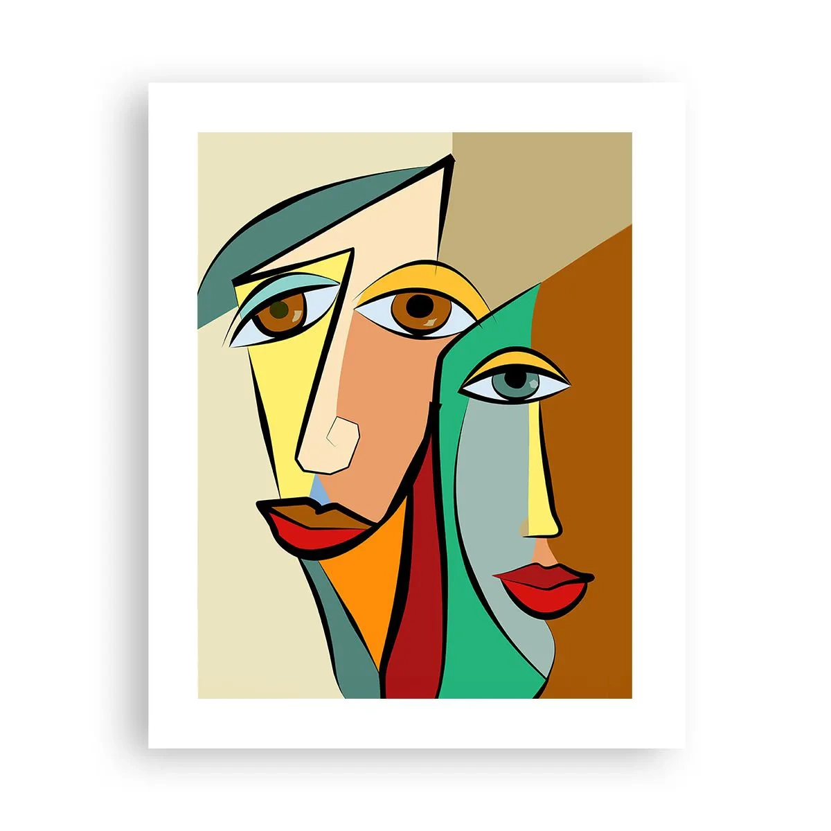 Affiche - Poster - Couple cubiste - 40x50 cm