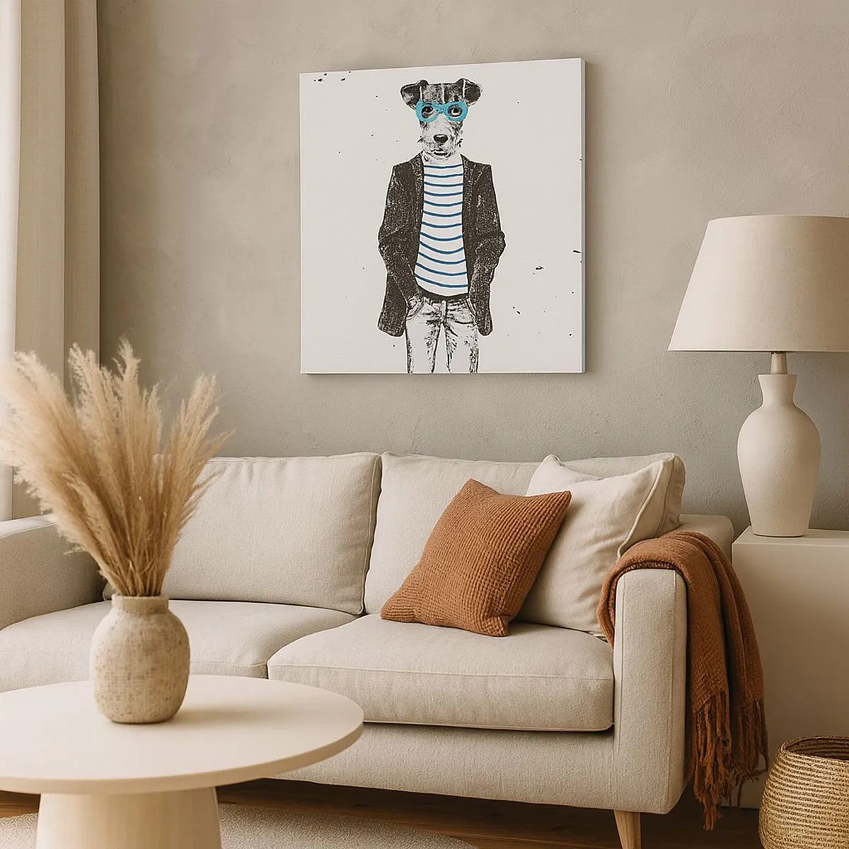 Impression sur toile - Image sur toile - Un charme de chien - 30x30 cm