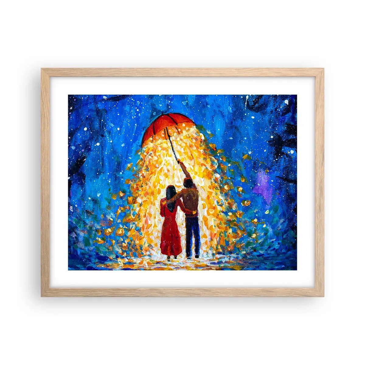 Affiche dans un chêne clair - Poster - La magie d'une soirée pluvieuse ? - 50x40 cm