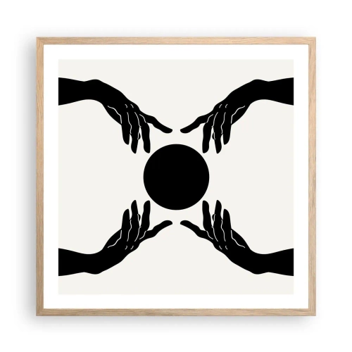 Affiche dans un chêne clair - Poster - Signe secret - 60x60 cm