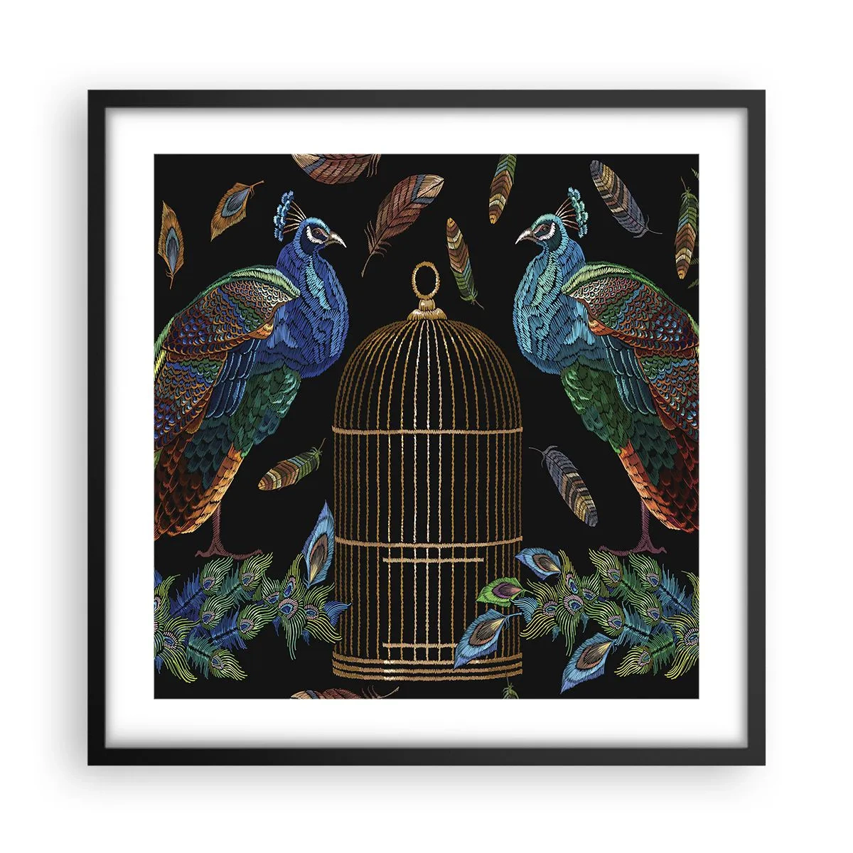 Affiche dans un cadre noir - Poster - En robes royales - 50x50 cm