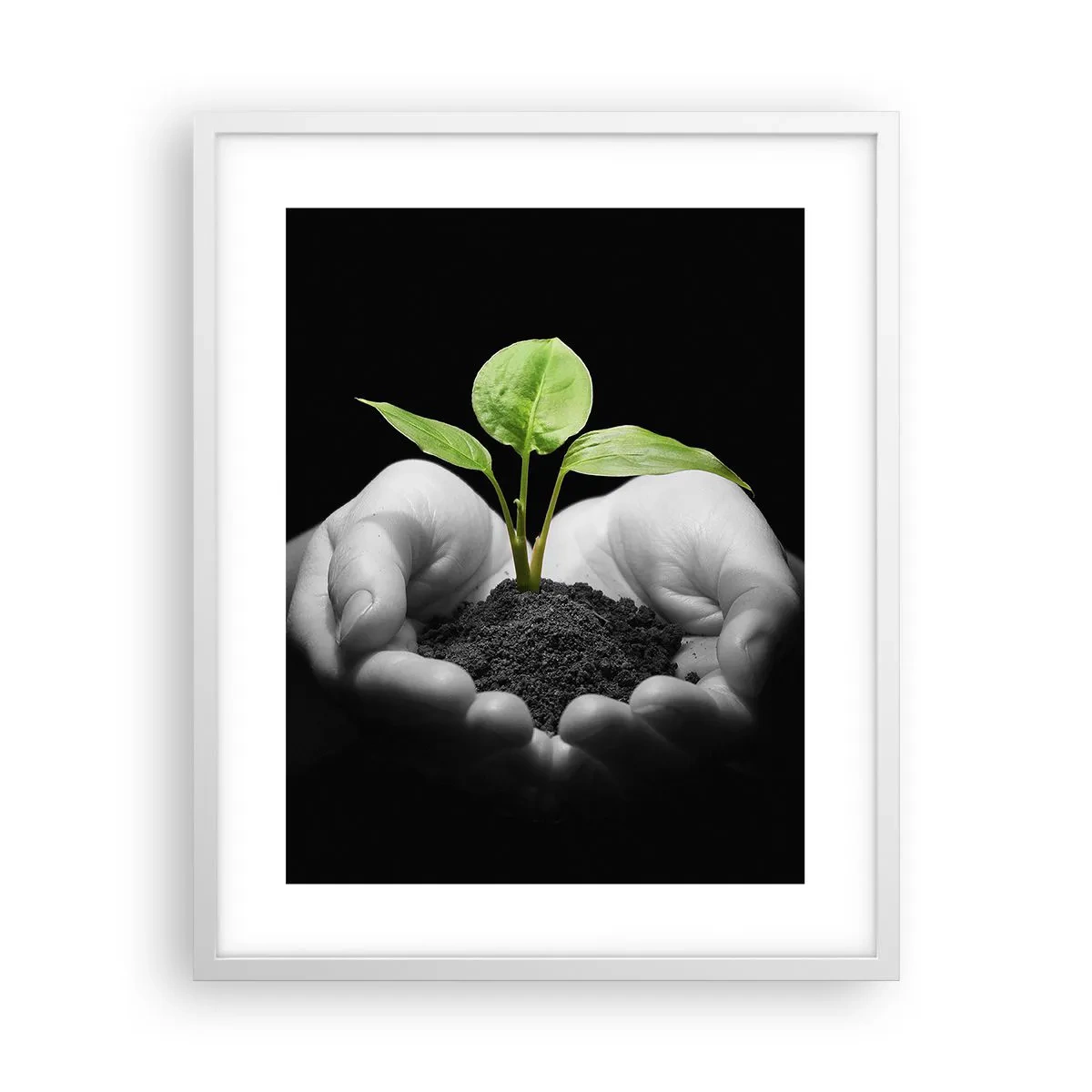 Affiche dans un cadre blanc - Poster - J'aime la nature, je la protège - 40x50 cm