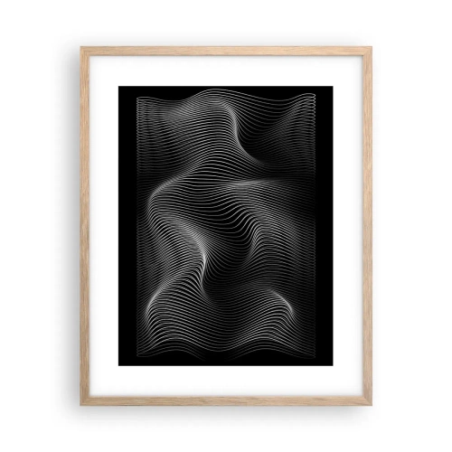 Affiche dans un chêne clair - Poster - Danse de lumière dans l'espace - 40x50 cm