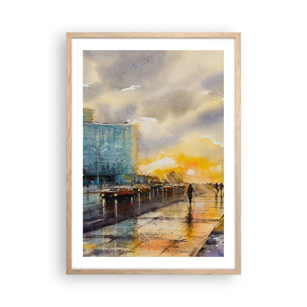 Affiche dans un chêne clair - Poster - La vie sur le rivage - 50x70 cm