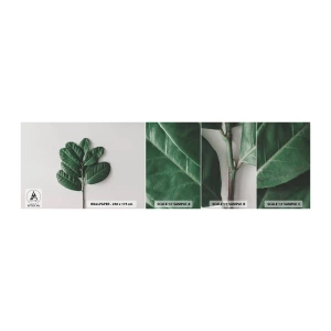 Échantillon de Papier Peint Autocollant Deluxe Sticker - Dessin de la nature elle-même - Feuilles, Usine, Nature - 100x30 cm