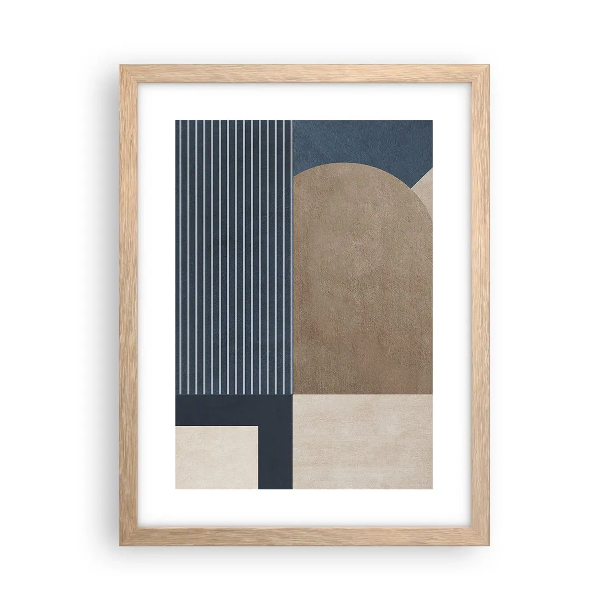 Affiche dans un chêne clair - Poster - Composition simple et en rondeur - 30x40 cm