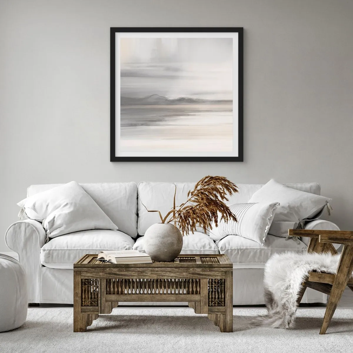 Affiche dans un cadre noir - Poster - Distance réfléchie - 60x60 cm