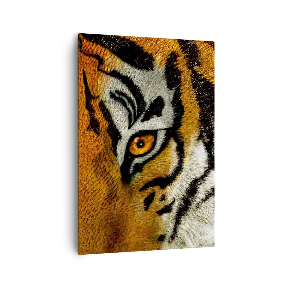 Impression sur toile - Image sur toile - Portrait en gros plan d'un tigre au regard intense - 70x100cm - Terrible et beau - Décoration murale moderne pour le salon et la chambre ARTTOR
