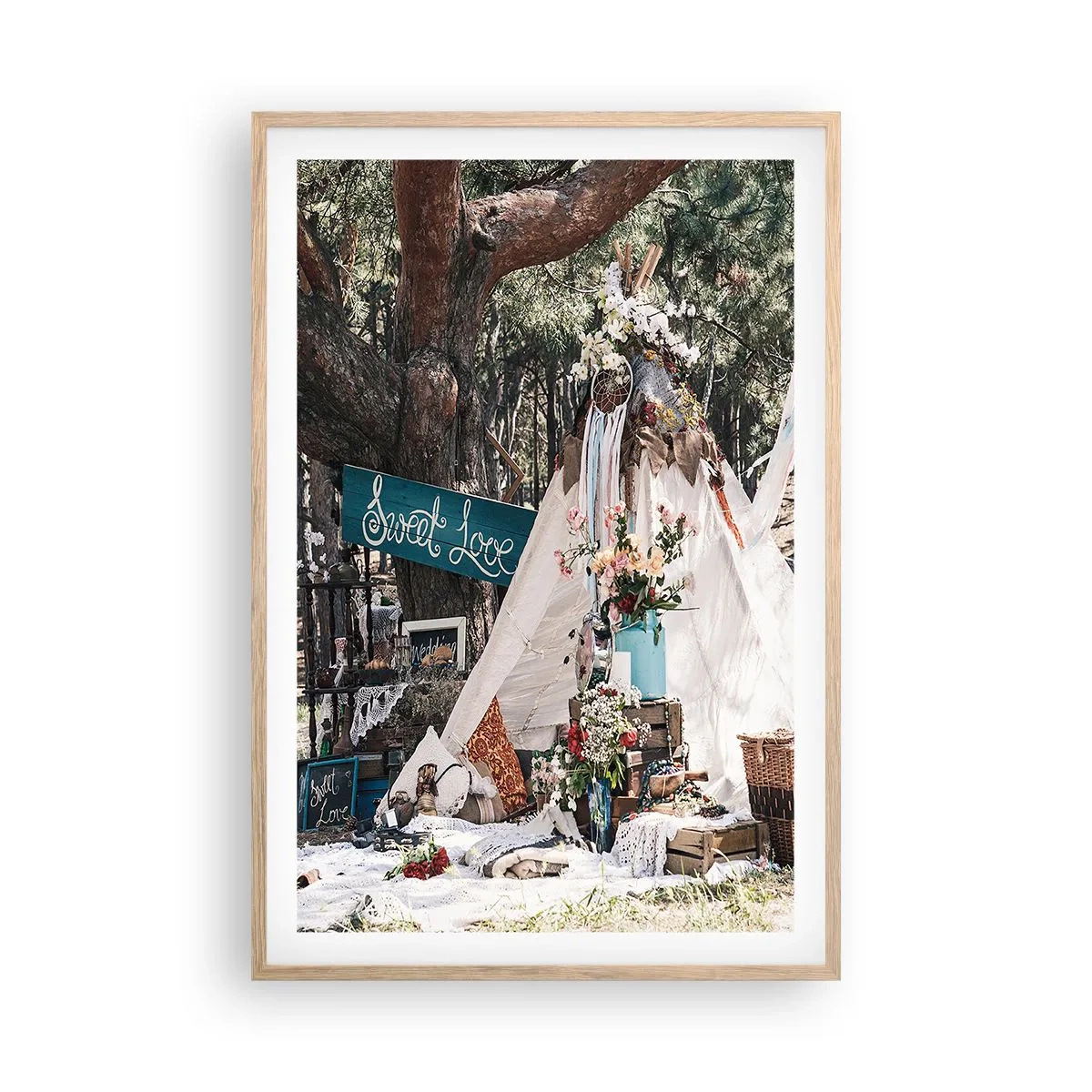 Affiche dans un chêne clair - Poster - Make love… - 61x91 cm