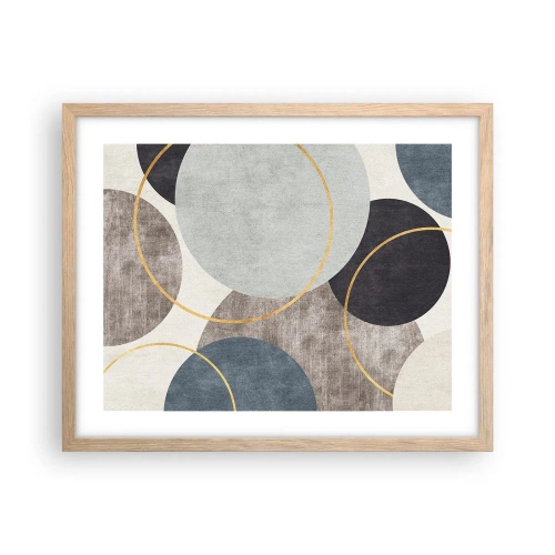 Affiche dans un chêne clair - Poster - Cercles sur cercles - 50x40 cm