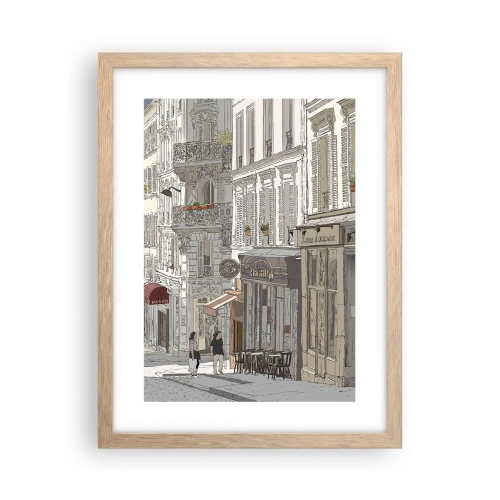Affiche dans un chêne clair - Poster - Joie de la ville - 30x40 cm