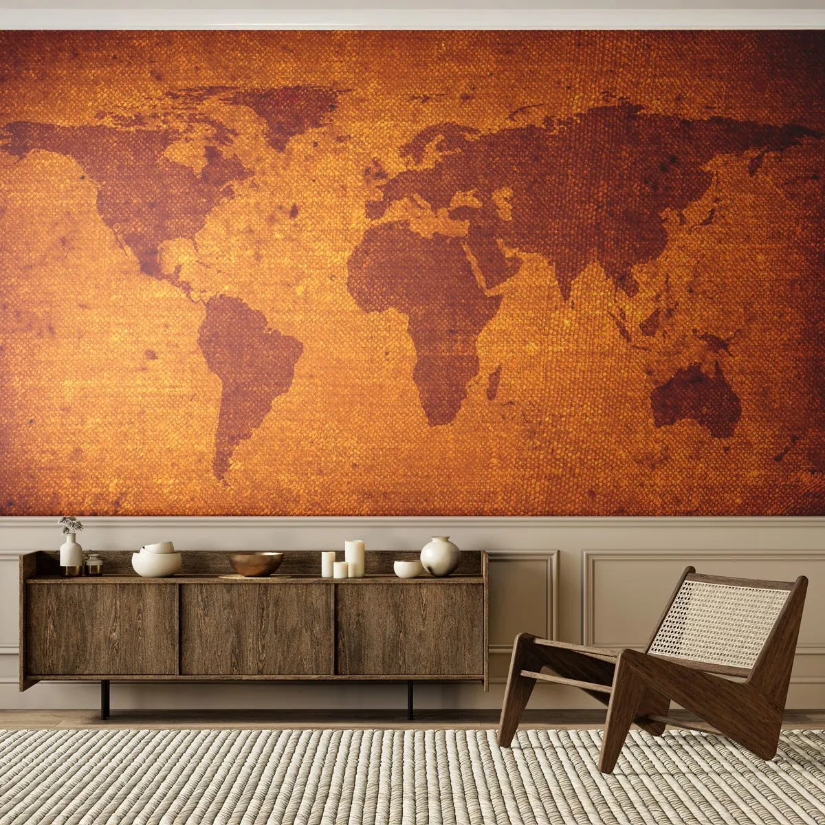 Papier Peint Autocollant Deluxe Sticker - Invitation au voyage - Cartes du monde, Continents, Voyages - 250x175 cm