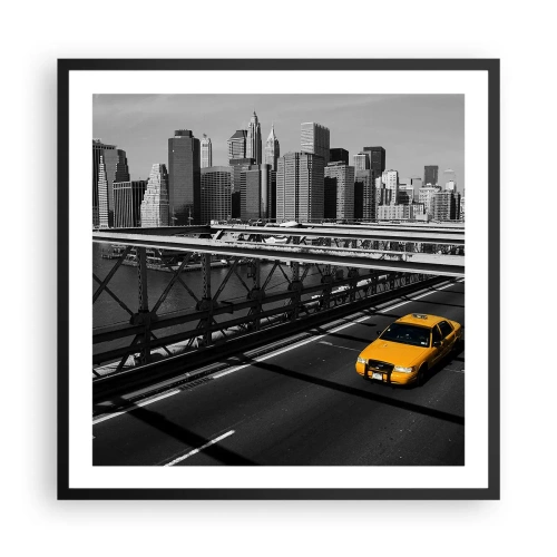 Affiche dans un cadre noir - Poster - Couleur de la grande ville - 60x60 cm