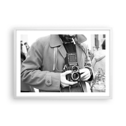 Affiche dans un cadre blanc - Poster - Dans un style rétro - 70x50 cm
