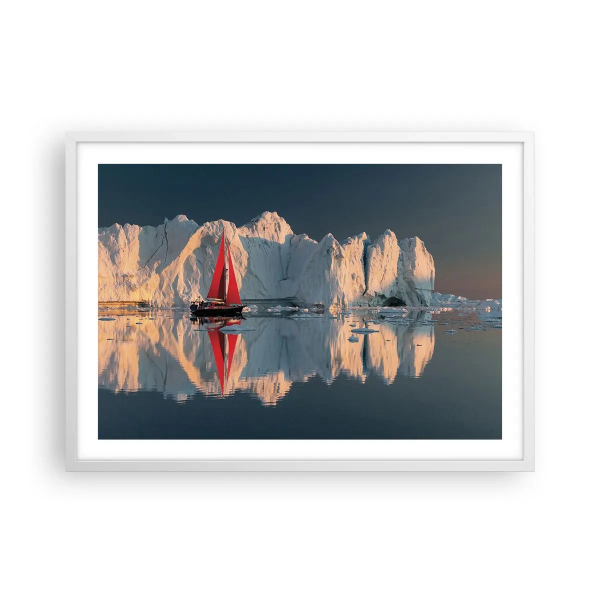 Affiche dans un cadre blanc - Poster - Aux limites du monde - 70x50 cm