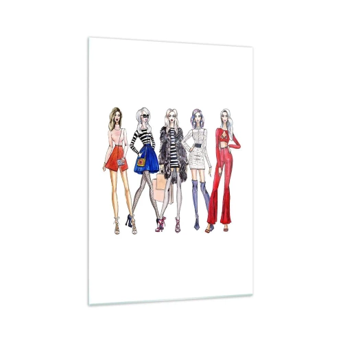 Impression sur verre - Image sur verre - Illustrations élégantes de silhouettes de mode - 70x100cm - Every week Fashion Week - Décoration murale moderne pour le salon et la chambre ARTTOR