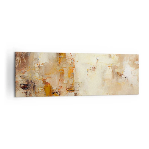 Impression sur toile - Image sur toile - Une composition abstraite dans des tons chauds de jaune et de marron. - 160x50cm - Âme de l'ambre - Décoration murale moderne pour le salon et la chambre ARTTOR