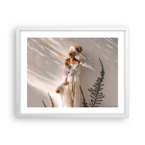 Affiche dans un cadre blanc - Poster - Le soleil et la fille - 50x40 cm
