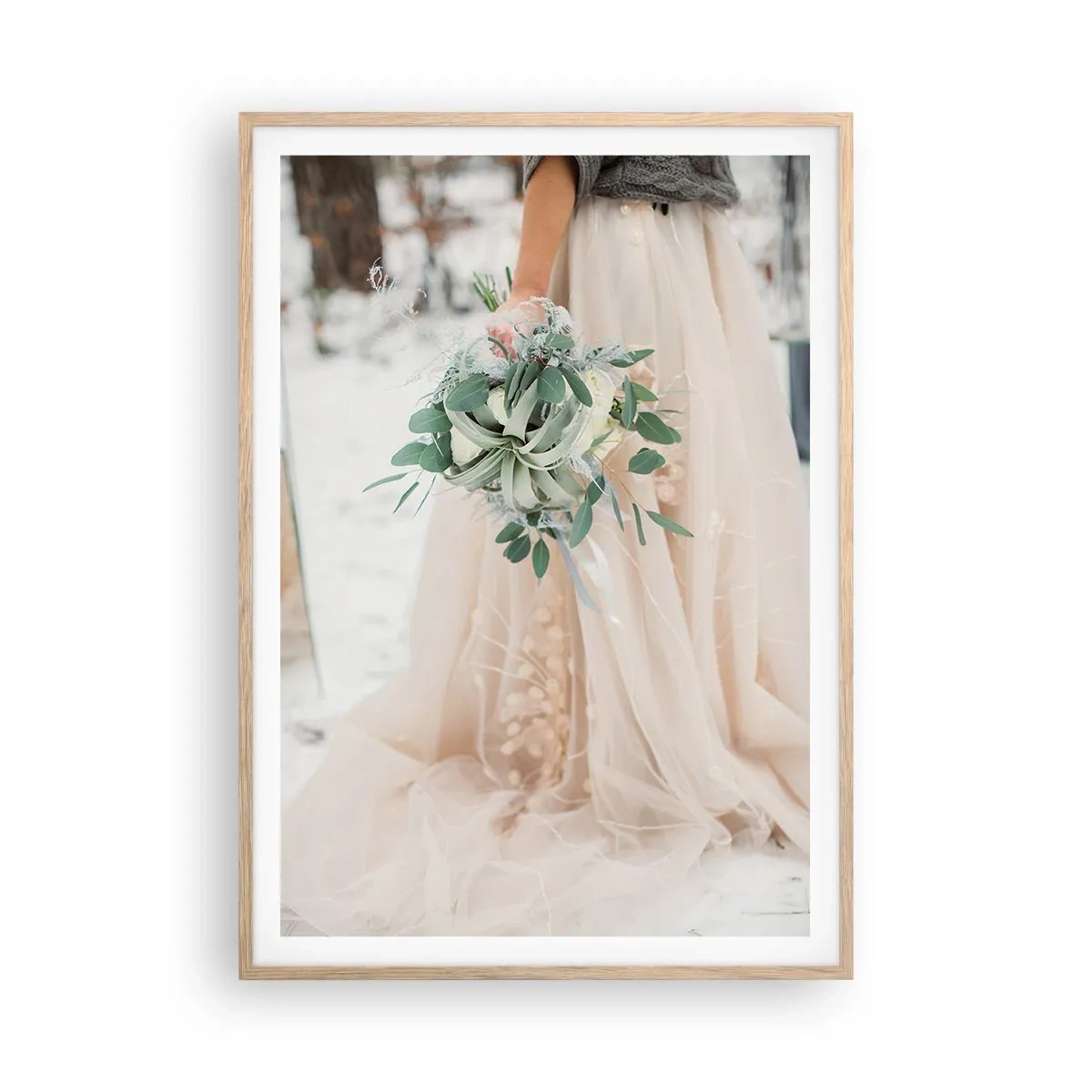 Affiche dans un chêne clair - Poster - Et il vécurent longtemps et heureux - 70x100 cm