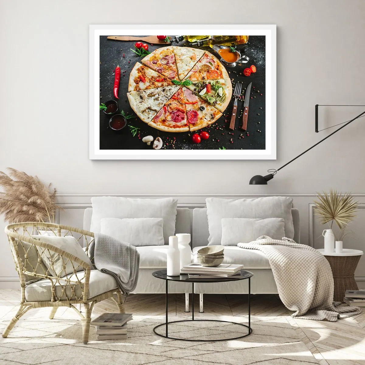 Affiche dans un cadre blanc - Poster - Une gamme de saveurs - 100x70 cm