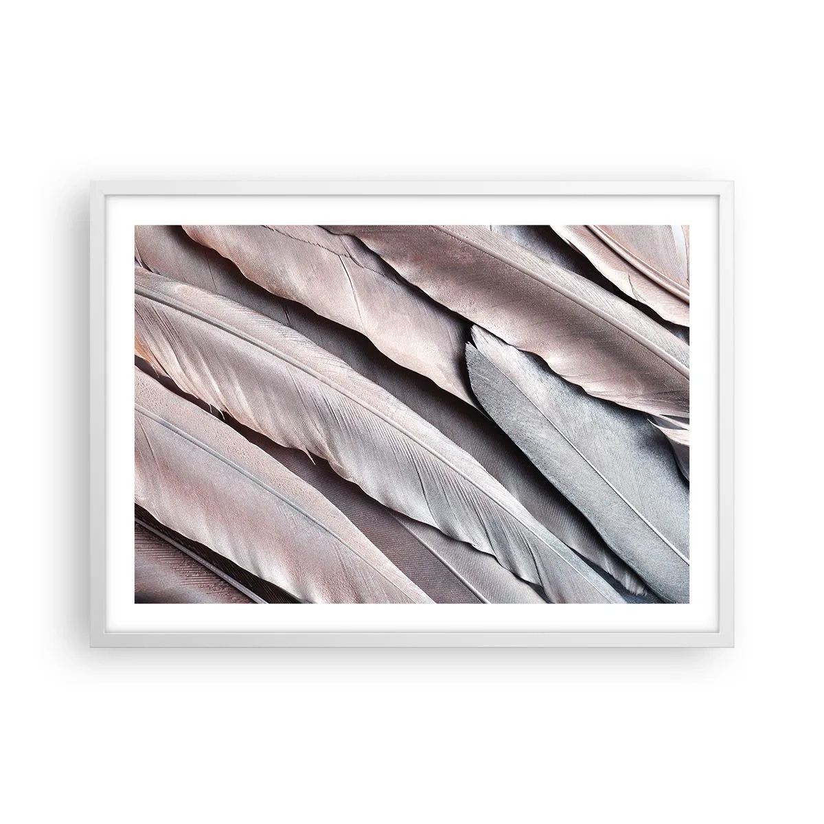 Affiche dans un cadre blanc - Poster - En argent rose - 70x50 cm