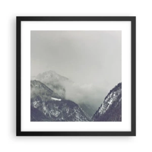 Affiche dans un cadre noir - Poster - Vallée brumeuse - 40x40 cm
