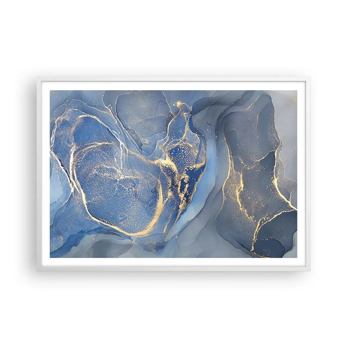 Affiche dans un cadre blanc - Poster - Poussière d'or - 100x70 cm