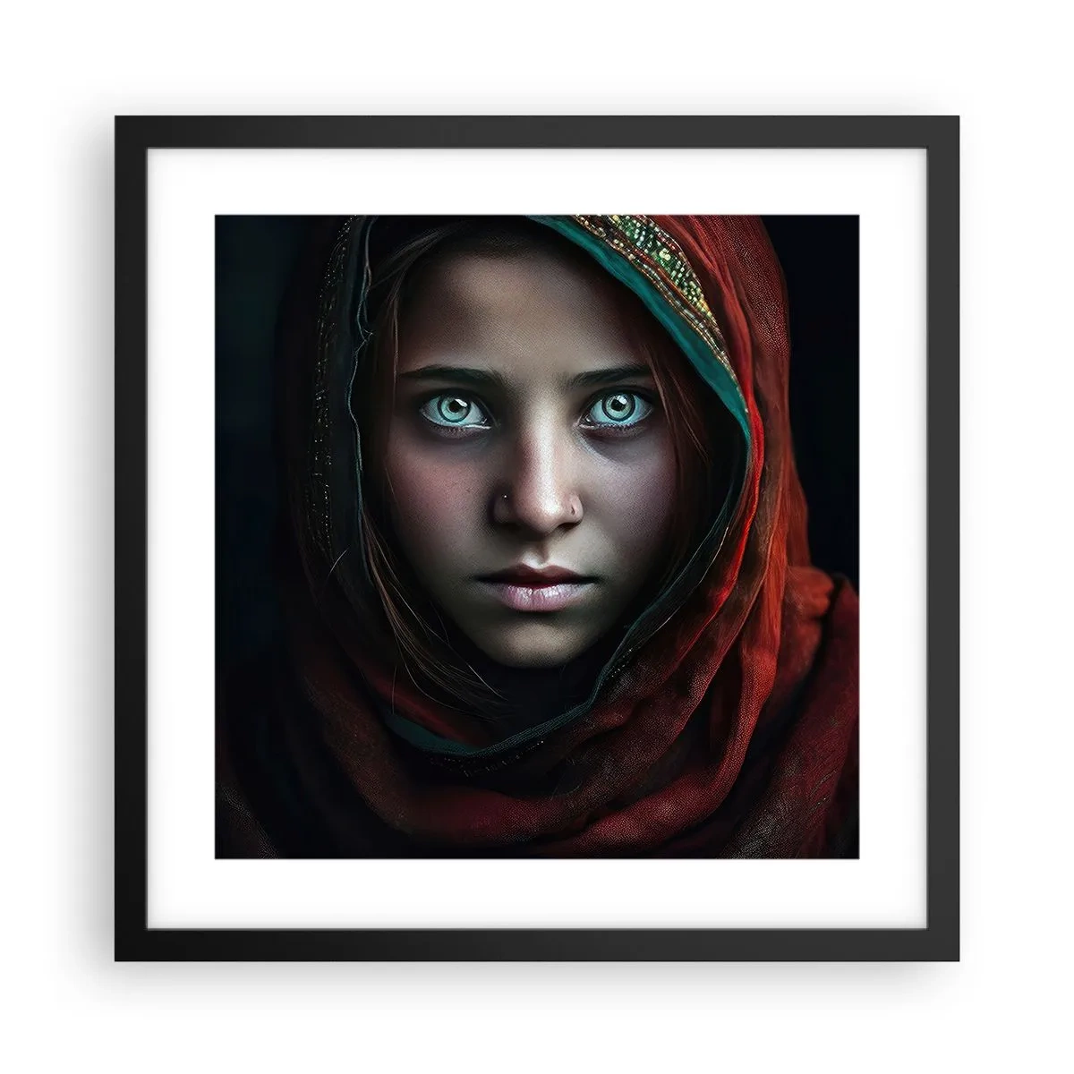 Affiche dans un cadre noir - Poster - Princesse orientale - 40x40 cm