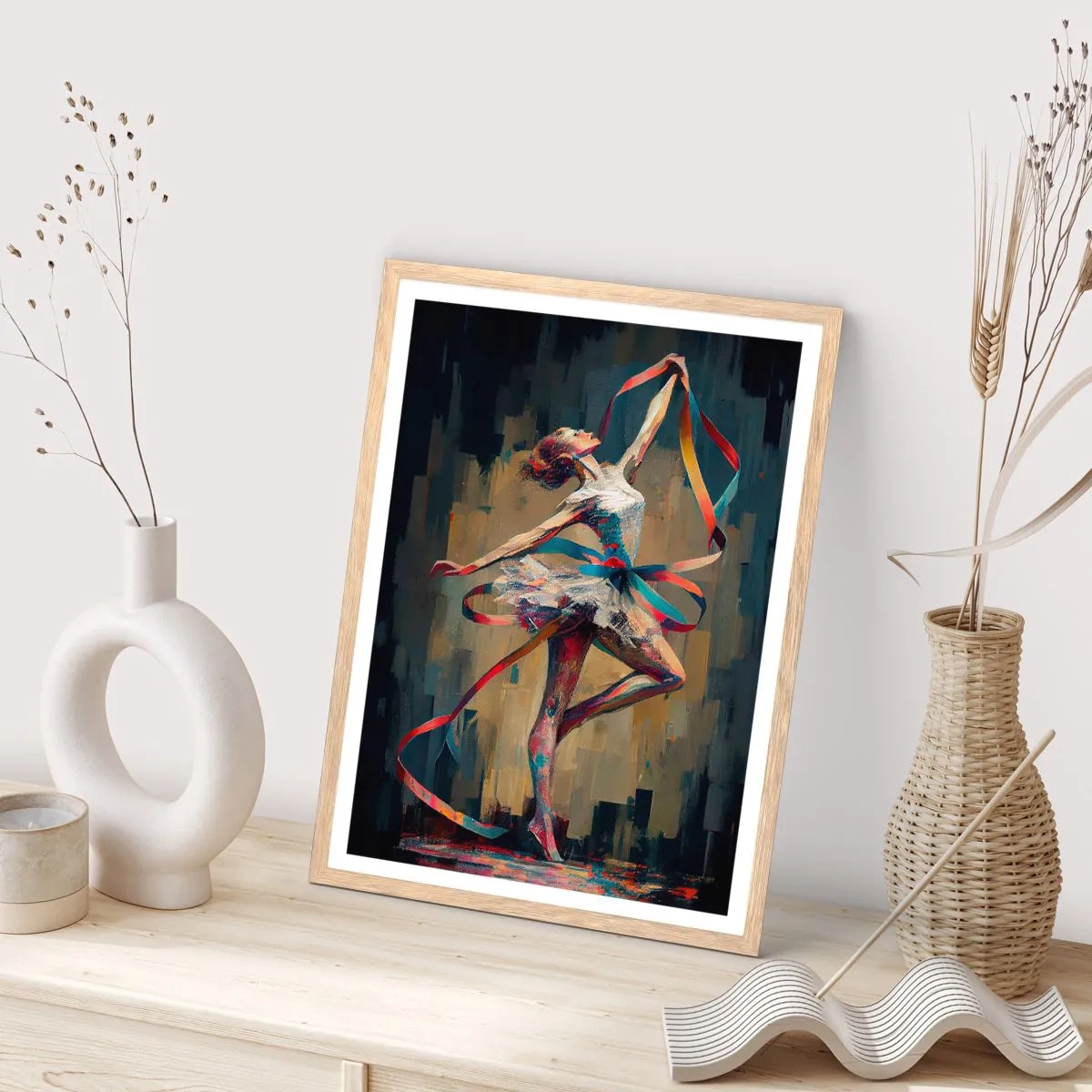 Affiche dans un chêne clair - Poster - Danse du ruban - 70x100 cm