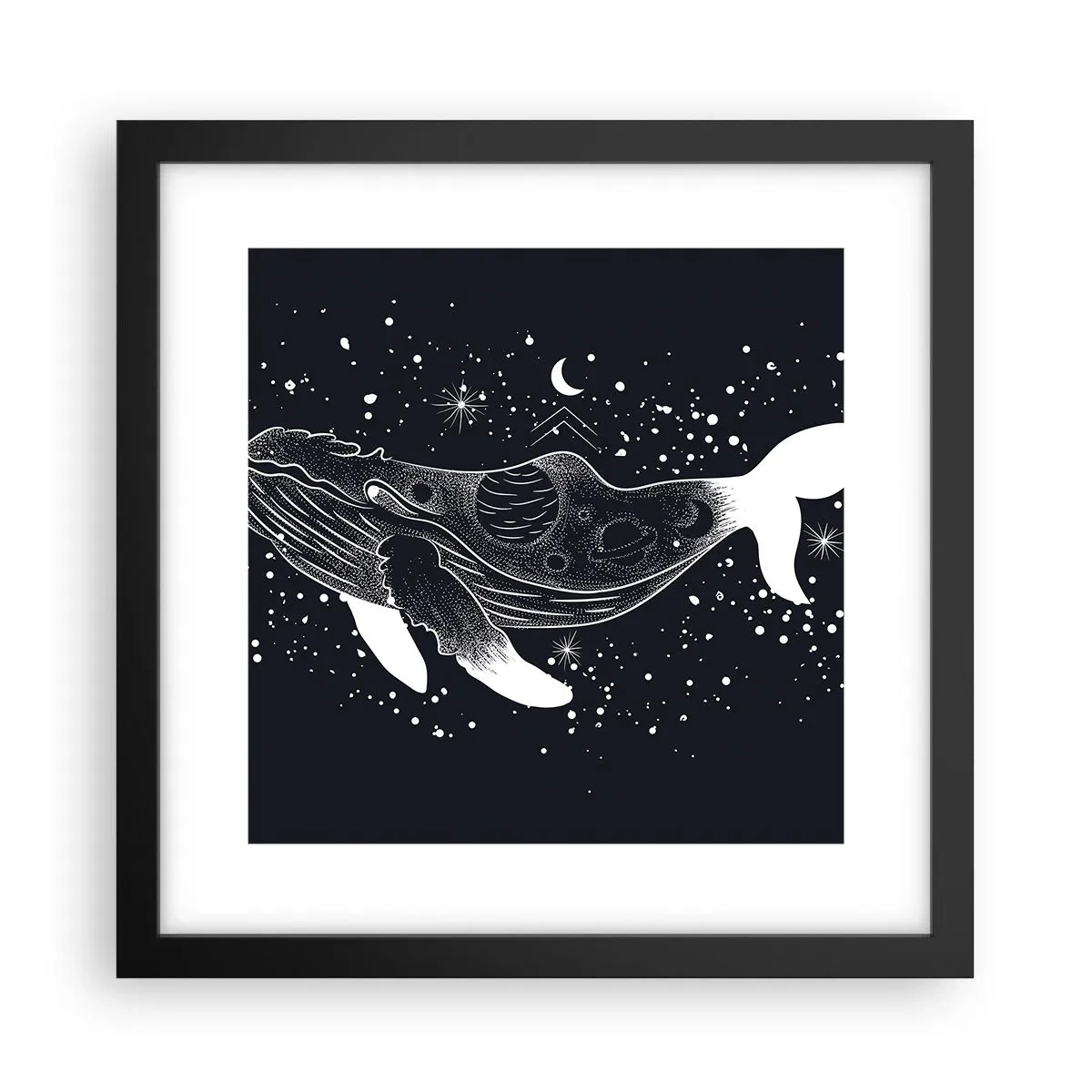 Affiche dans un cadre noir - Poster - Dans l'océan de l'univers - 30x30 cm